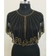 Black With Gold Beads work Rainbow Poncho