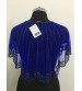 Royal Blue With Grey Bead Work Rainbow Poncho